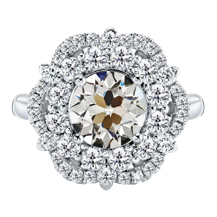 HarryChadEntcom Rings 550 Carats Old Mine Cut Halo Anniversary Ring White Gold 14K Natural Diamond HarryChadEntcom Rings 550 Carats Old Mine Cut Halo Anniversary Ring White Gold 14K Natural Diamond