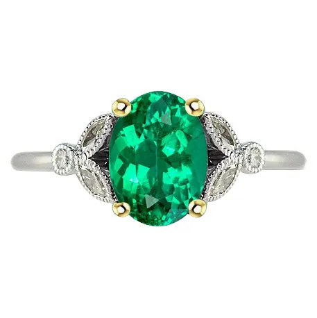 HarryChadEntcom Rings Dainty Vintage Style Oval Gemstone Ring Green Emeral HarryChadEntcom Rings Dainty Vintage Style Oval Gemstone Ring Green Emeral