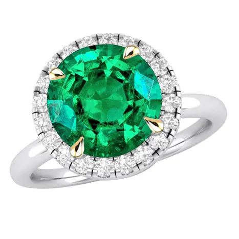 HarryChadEntcom Rings Round Green Emerald Engagement Ring Gemstone Jewelry HarryChadEntcom Rings Round Green Emerald Engagement Ring Gemstone Jewelry