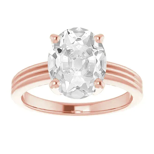 HarryChadEntcom Rose Gold 9 Carat Old Miner Big Lab Grown Diamond Ring Rings HarryChadEntcom Rose Gold 9 Carat Old Miner Big Lab Grown Diamond Ring Rings