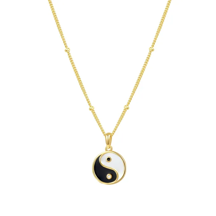 Hey Happiness Necklaces Yin Yang Pendant Necklace Sterling Silver Gold