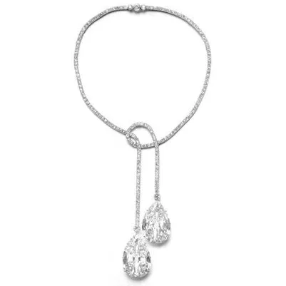 Necklaces GB Pendant Necklace 10 Carats Pear Round Cut Sparkling Natural Earth Mined Diamonds Necklaces GB Pendant Necklace 10 Carats Pear Round Cut Sparkling Natural Earth Mined Diamonds