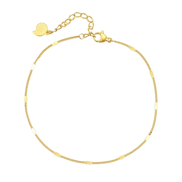 PreStyled Sets Hey Happiness Flattened Curb Chain Anklet Gold
