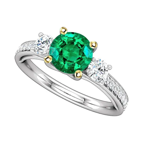 Rings Green Emerald Wedding Ring 3 Stone Style Diamond Band HarryChadEntcom Rings Green Emerald Wedding Ring 3 Stone Style Diamond Band HarryChadEntcom
