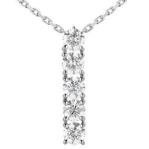 Round Brilliant Cut Natural Earth Mined Diamond Five Stone Necklace Pendant 25 Ct WG 14K GB Necklaces Round Brilliant Cut Natural Earth Mined Diamond Five Stone Necklace Pendant 25 Ct WG 14K GB Necklaces