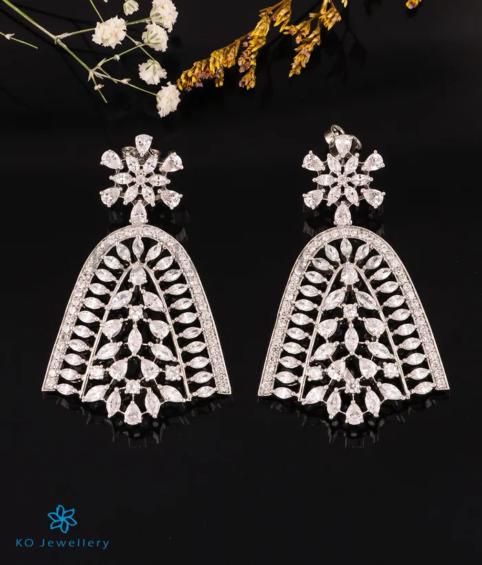 The Glam Sparkle Silver Necklace Earrings Imported Necklaces