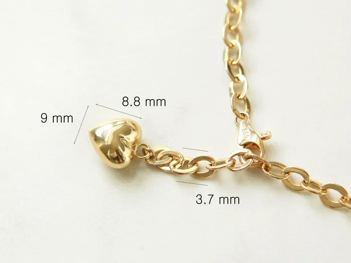 14K Gold Love Hollow Chain Anklet MinimalBijoux Necklaces