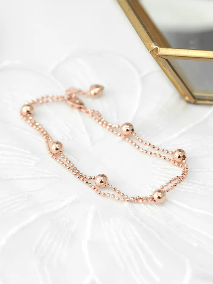 Bracelets MinimalBijoux 14K 18K Gold 2 Line Shine Ball Bracelet
