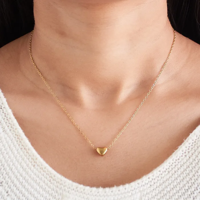Golden Heart Necklace Upakarna Necklaces