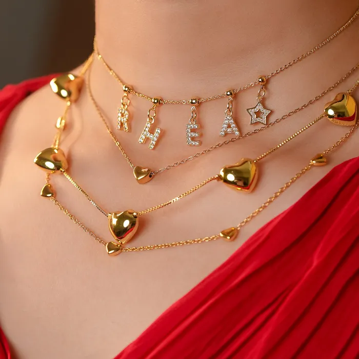 Golden Heart Necklace Upakarna Necklaces