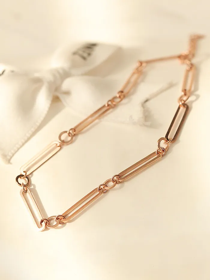 MinimalBijoux Bracelets 14K 18K Gold Round Square Circle Chain Bracelet