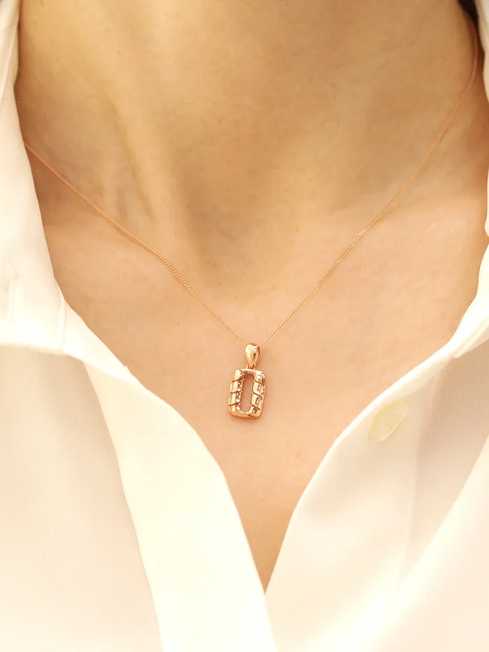 Necklaces MinimalBijoux 14K Gold Twist Square Necklace Pendant