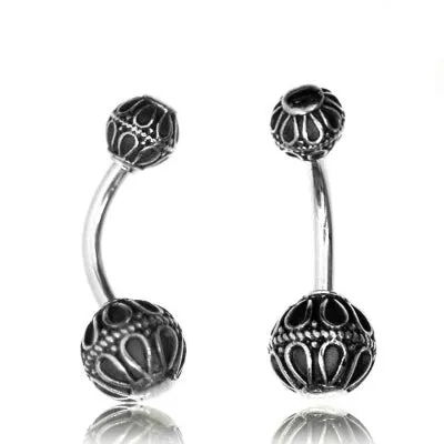 Tulsa Body Jewelry Rings Looped White Brass Belly Ring