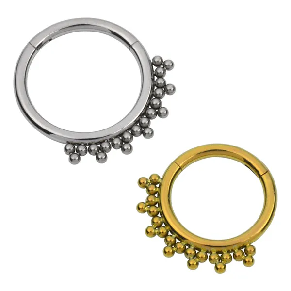Tulsa Body Jewelry Rings VBeaded Titanium Hinged Ring